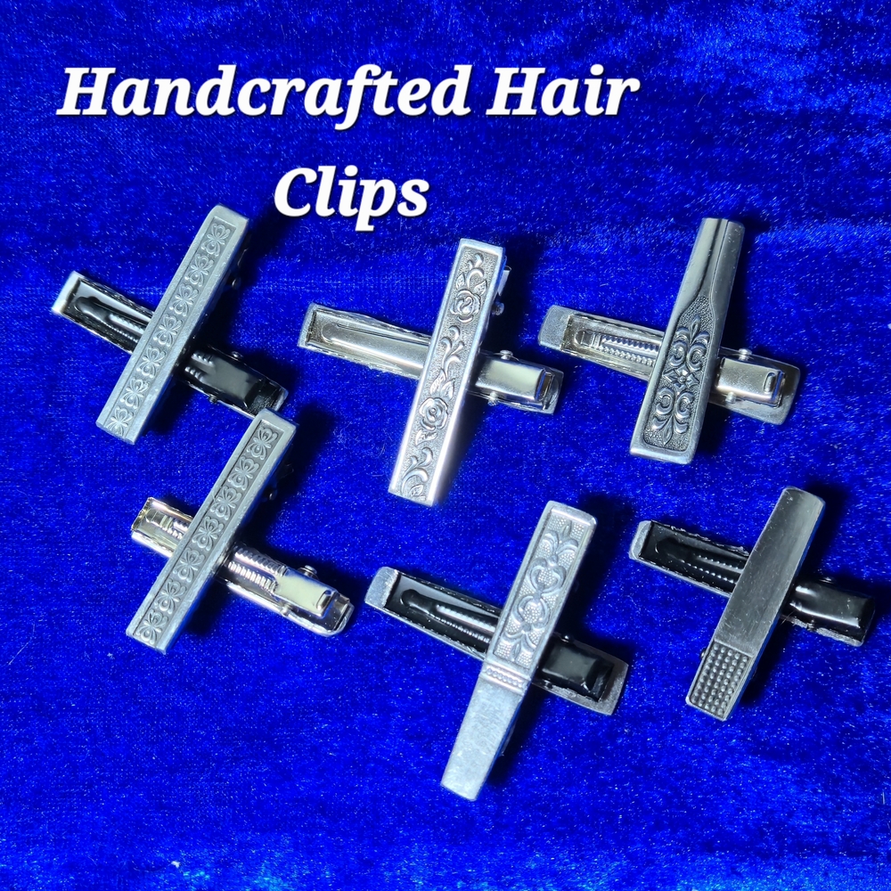 Handcrafted Silver Hair Clips